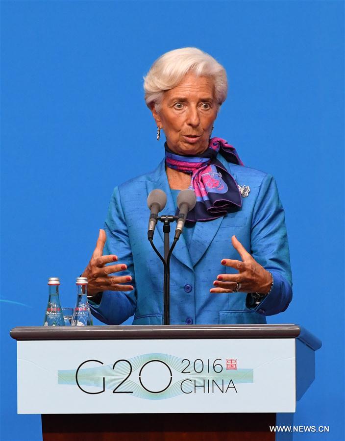 (G20 SUMMIT)CHINA-HANGZHOU-G20-IMF-CHRISTINE LAGARDE-PRESS CONFERENCE (CN)