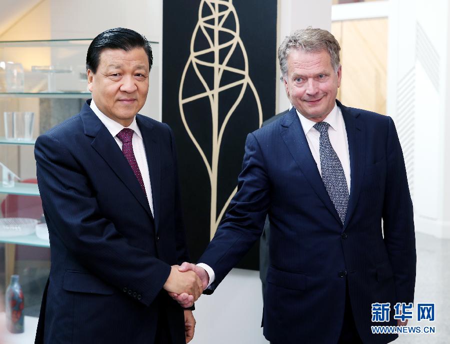 6月12日,中共中央政治局常委、中央書記處書記劉云山在赫爾辛基會見芬蘭總統尼尼斯特。 新華社記者姚大偉攝 6月12日,中共中央政治局常委、中央書記處書記劉云山在赫爾辛基會見芬蘭總統尼尼斯特。 新華社記者姚大偉攝