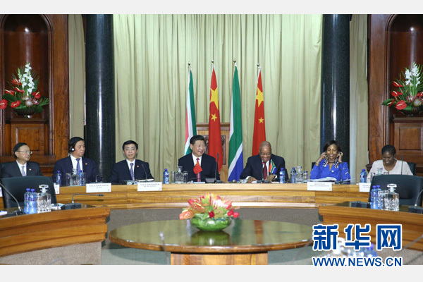 12月2日，國家主席習近平在比勒陀利亞同南非總統祖馬舉行會談。 新華社記者 馬占成 攝  