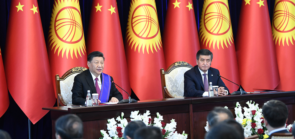 習近平同吉爾吉斯斯坦總統熱恩別科夫會談
